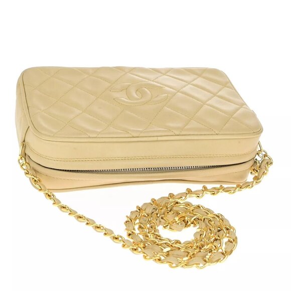 CHANEL CC Mini Matelasse Tassel Chain Shoulder Bag Leather BE Vintage - Picture 12 of 16